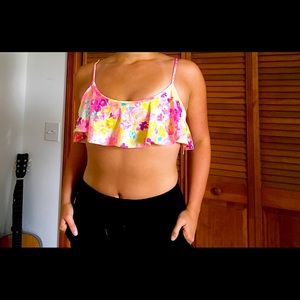 Bright floral bikini top